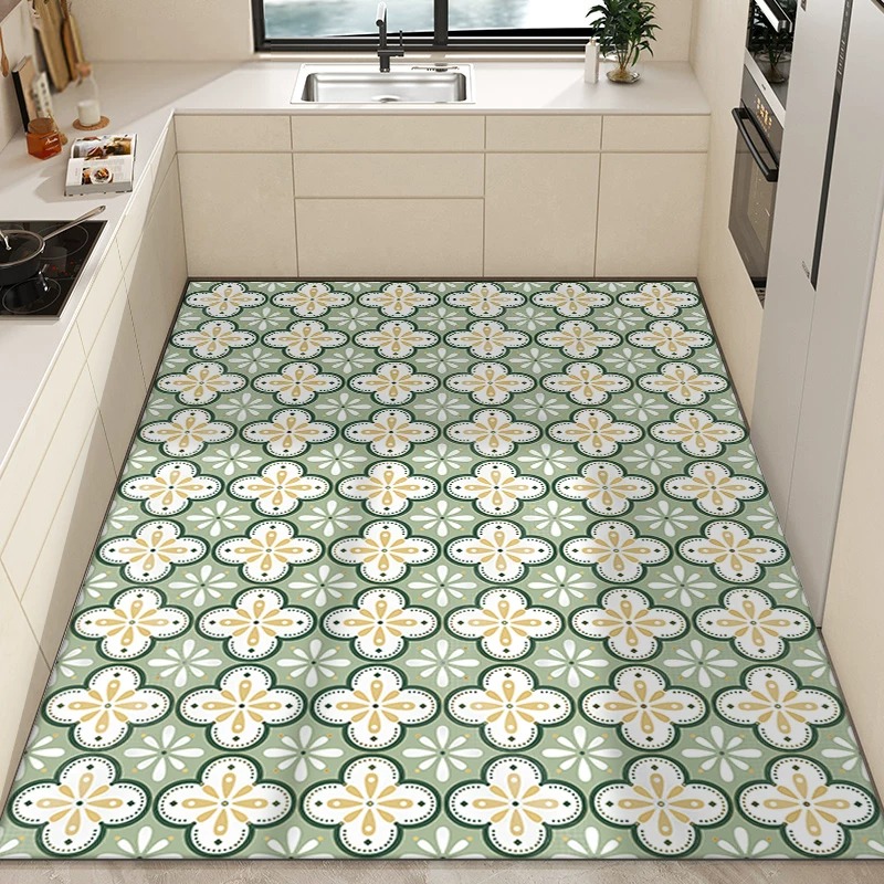 Commercial Kitchen Tile Flooring - Küchenteppich, PVC, wasserdicht, ölbeständig, rutschfest, Leder-Bodenmatte,