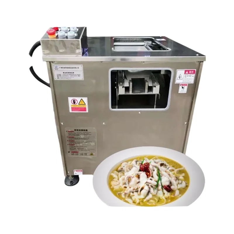 Meat Slicer Machine - Vollautomatische Doppelrillen-Schrägfischfilet-Schneidemaschine aus Edelstahl zur Fischfleischverarbeitung